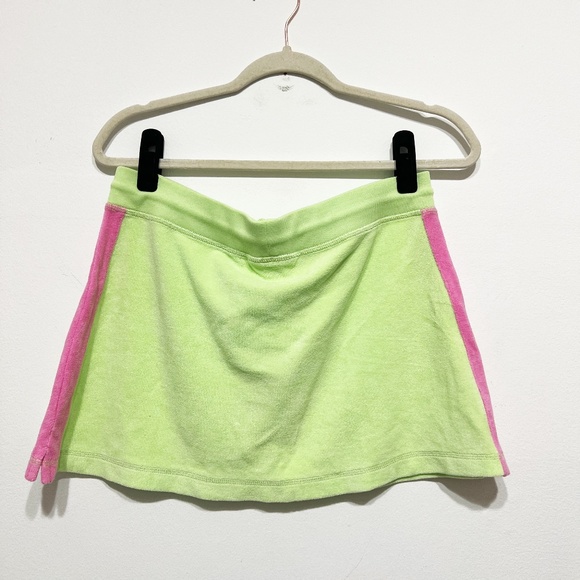 Lilly Pulitzer Vintage Finn Cotton Stretch Terry Mini A Line Skirt Palm Green M - Picture 3 of 3